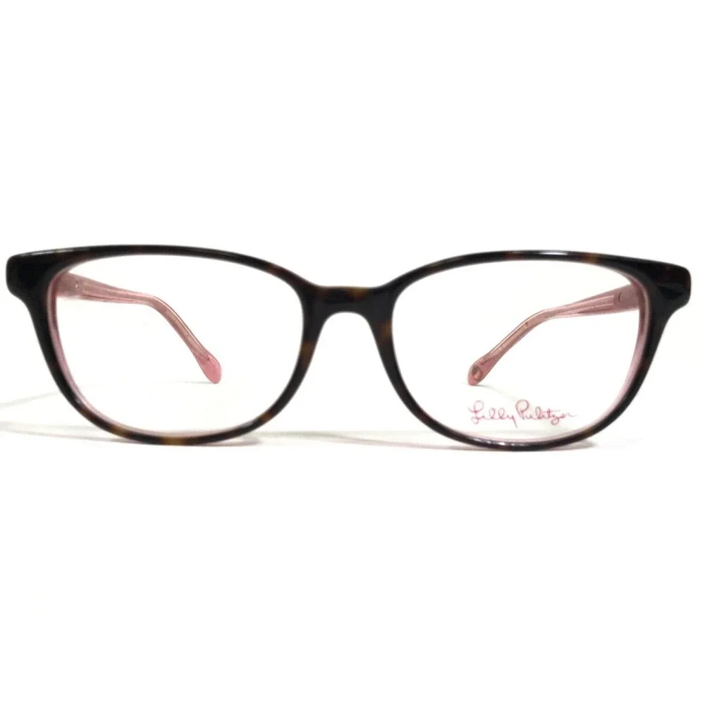 Lilly Pulitzer Eyeglasses Frames Ella TO Brown Pink Cat Eye Full Rim 48-15-130